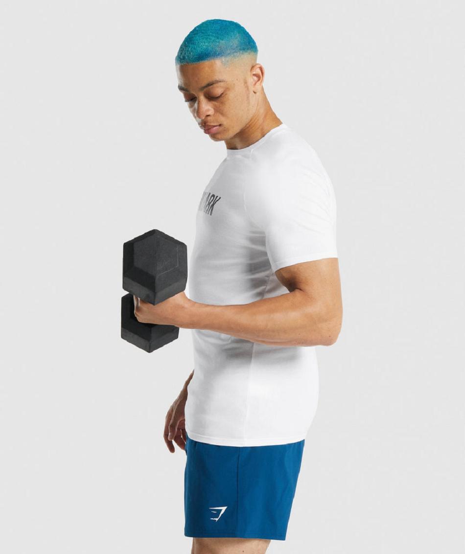 Gymshark Apollo Muške T Shirts Bijele | HR 2369KOR